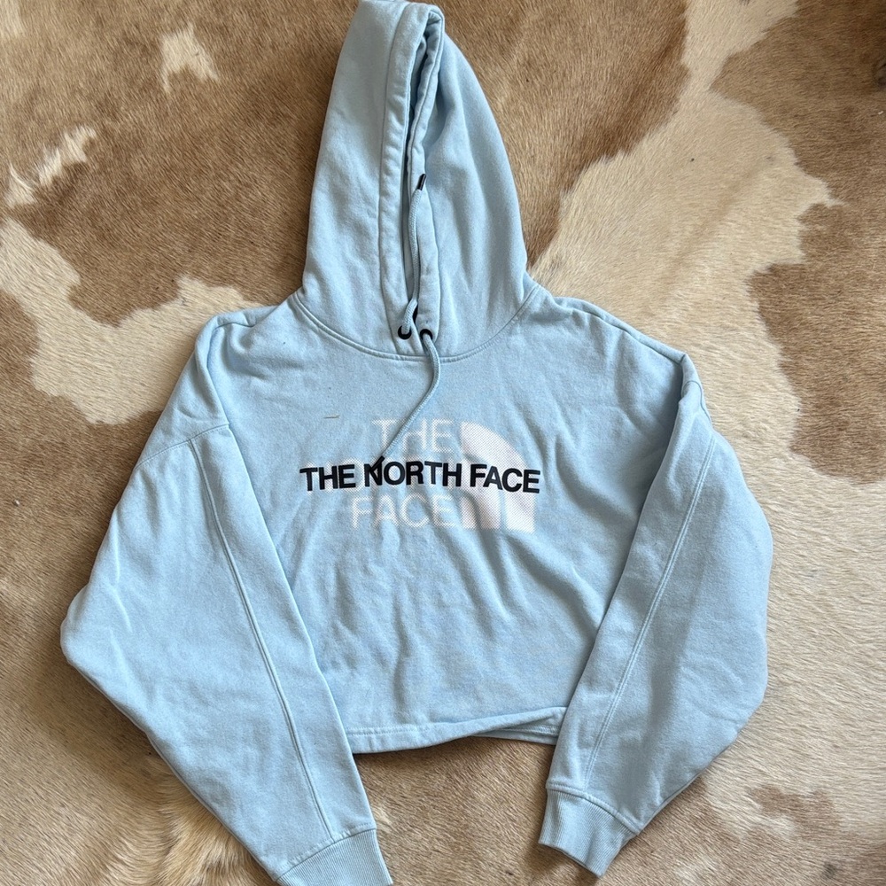 The North Face Sky Blue Cropped Hoodie